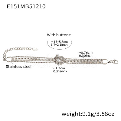 304 Stainless Steel Chain Bracelets FS-WGBD21A-02-1