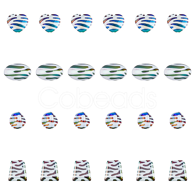 40Pcs 4 Style UV Plating Opaque Acrylic Beads SACR-DC0001-07-1