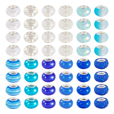 120Pcs 12 Colors Imitation Pearl Style Resin European Beads RPDL-TA0001-11-1