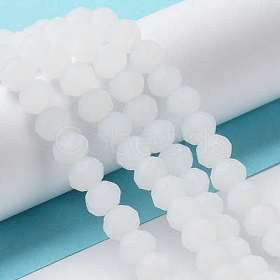 Imitation Jade Solid Color Glass Beads Strands EGLA-A034-J8mm-MD05-1