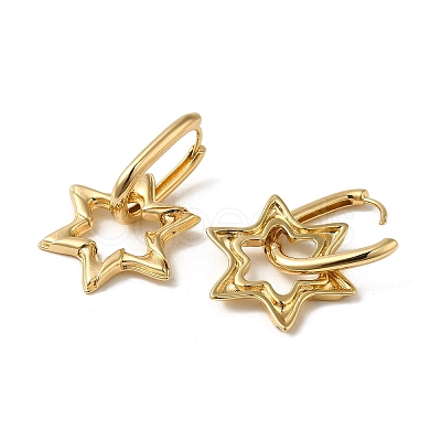 Brass Hoop Earrings EJEW-L271-34KCG-1
