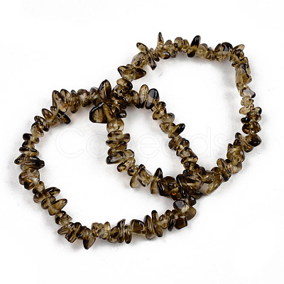 Unisex Chip Natural Quartz Crystal Beaded Stretch Bracelets BJEW-S143-36-1-1
