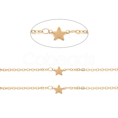 PVD Vacuum Plating 304 Stainless Steel Star Link Cable Chains CHS-E006-08G-1