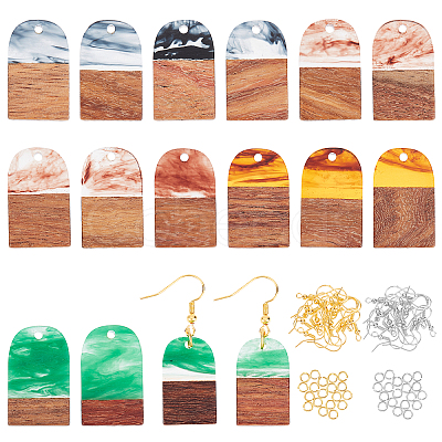 Half Oval Dangle Earring DIY Making Kit DIY-OC0007-90-1