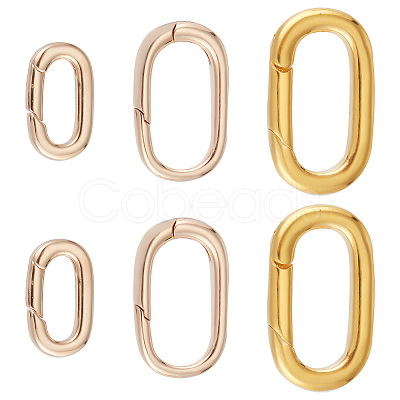 6Pcs 3 Style Brass Spring Gate Rings FIND-PH0008-41-1