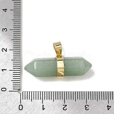 Natural Green Aventurine Double Terminal Pointed Pendants G-NH0001-15G-04-1