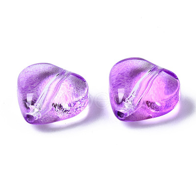 Transparent Spray Painted Glass Beads GGLA-S054-012A-01-1