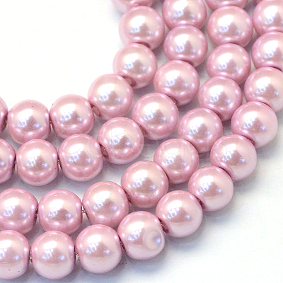 Baking Paint Pearlized Glass Pearl Round Bead Strands HY-Q003-6mm-47-1