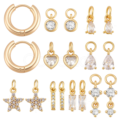 Brass Huggie Hoop Earrings Making Kits GLAA-PH0033-52-1