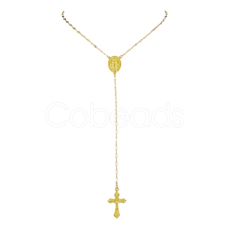 Alloy Cross Pendant Necklaces for Women NJEW-JN04799-1