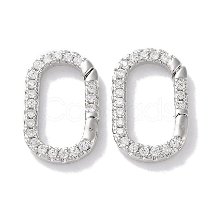 Rack Plated Brass Micro Pave Cubic Zirconia Clasps X-KK-Z039-06C-P-1