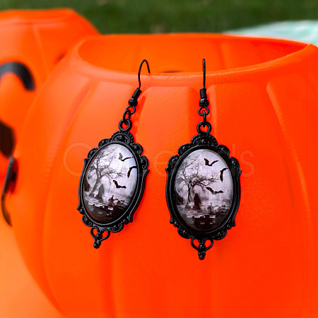 Alloy Glass Dangle Earrings FS-WGFE353-09-1
