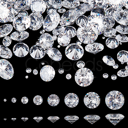 160Pcs 8 Styles Cubic Zirconia Cabochons ZIRC-PH0001-52-1
