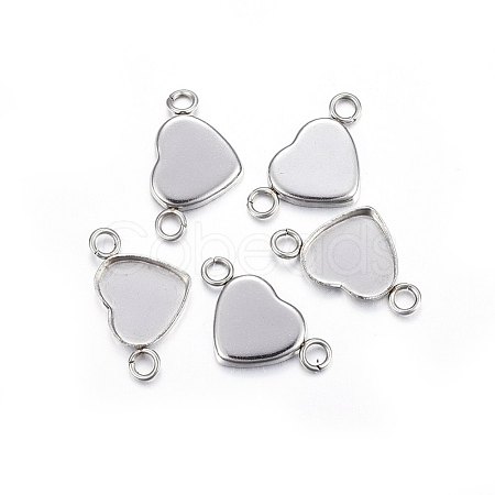 Tarnish Resistant 304 Stainless Steel Cabochon Connector Settings X-STAS-P210-13P-1