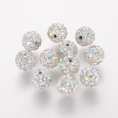 Polymer Clay Rhinestone Beads RB-K050-8mm-C30-1