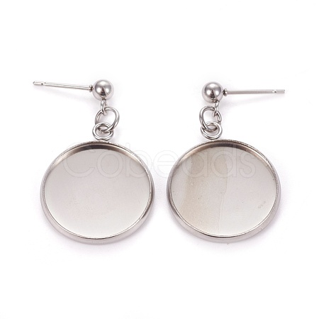 Tarnish Resistant 304 Stainless Steel Stud Earring Settings STAS-L226-019D-P-1