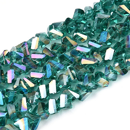 Electroplate Transparent Glass Beads Strands GLAA-N021-4mm-05-1