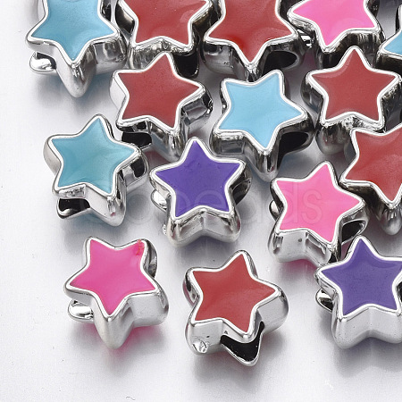 UV Plating Acrylic European Beads OACR-T005-91P-1