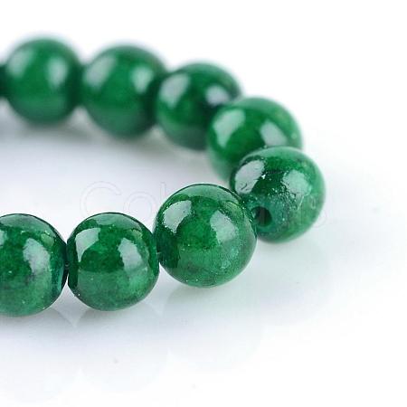 Natural Dyed Yellow Jade Gemstone Bead Strands G-R271-10mm-Y14-1