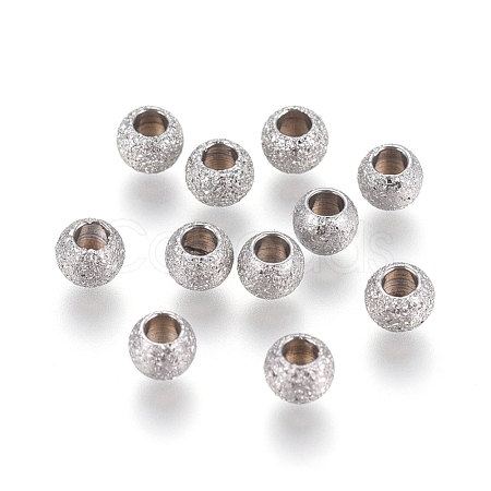 Non-Tarnish 304 Stainless Steel Textured Spacer Beads X-STAS-P108-04P-A-1