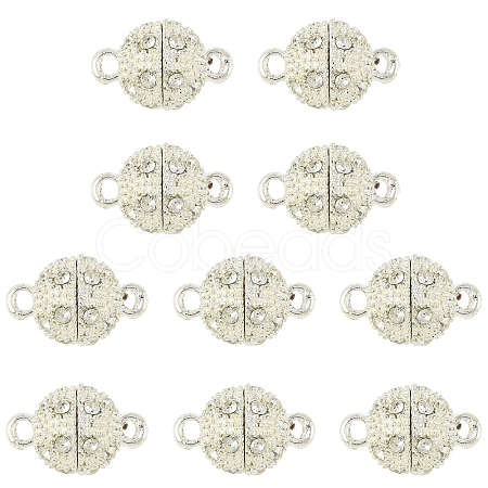 10 Bags Alloy Rhinestone Magnetic Clasps RB-FS0001-08S-1