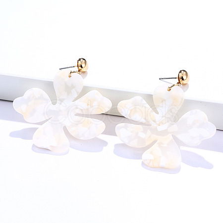 Alloy & Acrylic Dangle Stud Earrings FS-WG0D14E-06-1