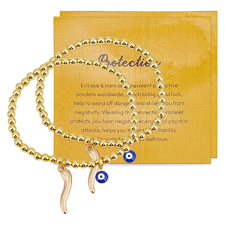 2Pcs Stainless Steel Charms Bracelets BJEW-ME0001-07-1