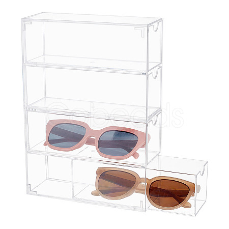 4-Tier Rectangle Acrylic Drawer Box CON-WH0097-50-1