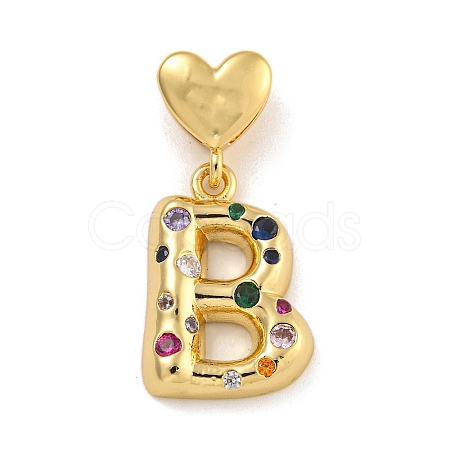 Brass Micro Pave Colorful Cubic Zirconia Pendants KK-P281-01G-B-1
