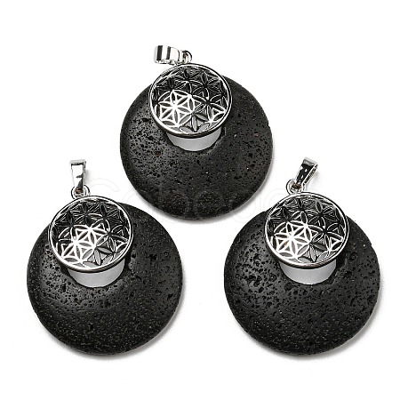 Natural Lava Rock Pendants KK-F751-M-A11-1