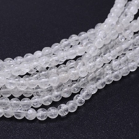 Natural Quartz Crystal Round Beads Strands G-J303-01-10mm-1