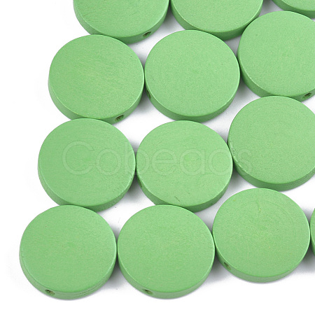 Painted Natural Poplar Wood Beads WOOD-S045-063B-05-1