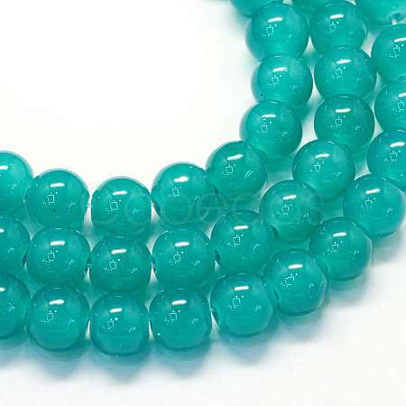 Baking Paint Imitation Jade Glass Round Bead Strands LS-DGLA-Q021-10mm-07-1