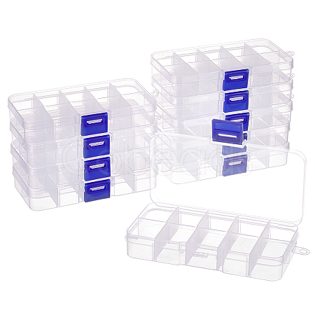 10 Grids Plastic Bead Storage Containers CON-WH0086-053A-1