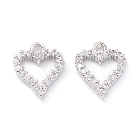Rack Plating Brass Micro Pave Cubic Zirconia Charms ZIRC-C026-08P-1