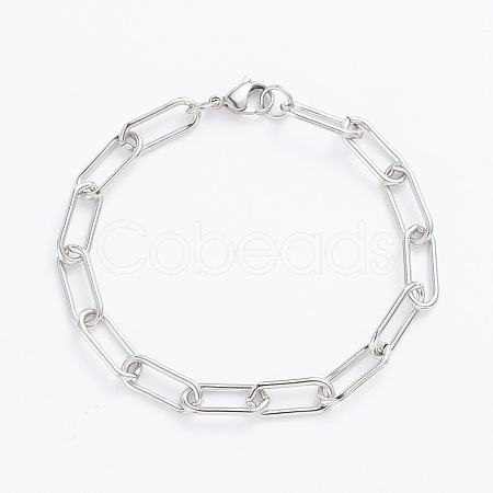 Tarnish Resistant 304 Stainless Steel Paperclip Chains X-STAS-I146-01P-1