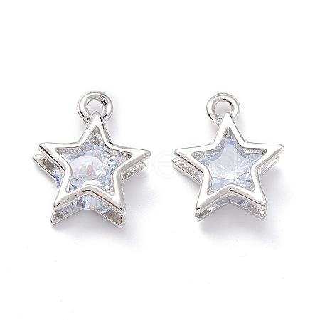 Alloy Clear Cubic Zirconia Charms LS-ZIRC-A022-01P-1