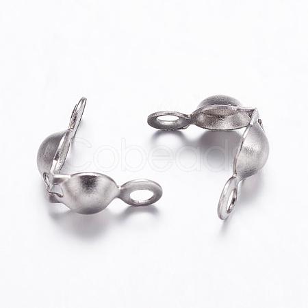 Tarnish Resistant 304 Stainless Steel Bead Tips STAS-K146-071-8x4mm-1