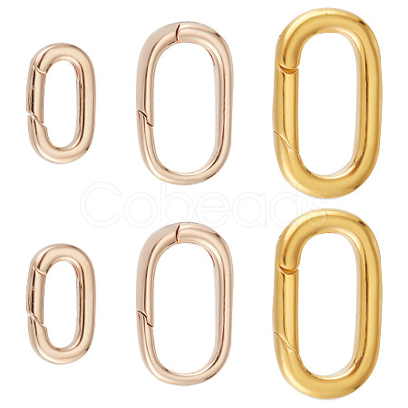 6Pcs 3 Style Brass Spring Gate Rings FIND-PH0008-41-1