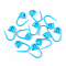 Eco-Friendly ABS Plastic Knitting Crochet Locking Stitch Markers Holder, Deep Sky Blue, 22x11x3mm, Pin: 1mm