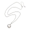 925 Sterling Silver Necklaces, Pearl and Cubic Zirconia Pendant Necklaces, Round, Platinum, 15.55 inch(39.5cm)