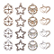 Spritewelry 32Pcs 8 Style UV Plated Alloy Pendants, with Crystal Rhinestone, Heart & Star & Clover & Flat Round, Platinum & Light Gold, 18~24x18~21.5x3~4mm, Hole: 1.5~3mm, 4pcs/style