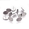 Tarnish Resistant 304 Stainless Steel Ear Stud Findings, Oval, Stainless Steel Color, Tray: 14x10mm, 15x11mm, pin: 0.8mm