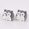 Flocky Plastic Beads, Half Drilled Beads, Owl, Gray, 18x20.5x20mm, Hole: 1.4mm