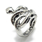 Alloy Finger Rings, Snake, Size 8, Antique Silver, 18mm