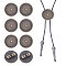 CHGCRAFT 8Pcs Alloy Blank Bolo Tie Round Slider Pack, Bolo Tie Buckle Accessories, Antique Bronze, 29.5x8mm, Tray: 25mm