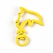 Zinc Alloy Baking Paint Swivel Clasps, Dolphin, Yellow, 43x30mm, Hole: 5x8mm