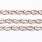 3.28 Feet Ion Plating(IP) 304 Stainless Steel Curb Chains, Twisted Chains, Rose Gold, 4x2x0.1mm