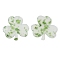 Opeque Acrylic Pendants, Colver, with Paillette, Pale Green, 34.5x36x3mm, Hole: 1.6mm