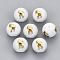 Electroplate Glass Beads, Round with Constellations Pattern, Golden Plated, Capricorn, 10mm, Hole: 1.2mm